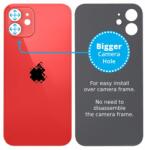 Apple iPhone 12 - Sticlă Carcasă Spate cu Orificiu Mărit pentru Cameră (Red), Red