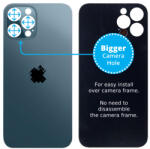 Apple iPhone 12 Pro Max - Sticlă Carcasă Spate cu Orificiu Mărit pentru Cameră (Blue), Blue