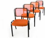 Garthen Set de 4 scaune de congres stivuibile - portocaliu (ZHM20501_SL4)