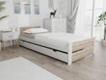  IKAROS DOUBLE ágy 90 x 200 cm, fehér/sonoma tölgy Ágyrács: Ágyrács nélkül, Matrac: Coco Maxi 20 cm matrac
