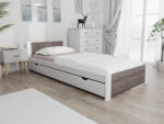  IKAROS ágy 90 x 200 cm, fehér/trüffel tölgy Ágyrács: Léces ágyrács, Matrac: Deluxe 10 cm matrac