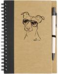 Kutya jó jegyzetfüzet Jack russel terrier, környezetbarát 14x18cm + toll, 60lap vonalas, natúr/fekete