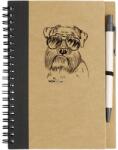 Kutya jó jegyzetfüzet Törpe schnauzer, környezetbarát 14x18cm + toll, 60lap vonalas, natúr/fekete