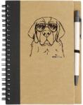 Kutya jó jegyzetfüzet Bernáthegyi, környezetbarát 14x18cm + toll, 60lap vonalas, natúr/fekete