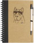 Kutya jó jegyzetfüzet Cane Corso, környezetbarát 14x18cm + toll, 60lap vonalas, natúr/fekete