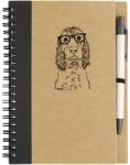 Kutya jó jegyzetfüzet Cocker spániel, környezetbarát 14x18cm + toll, 60lap vonalas, natúr/fekete