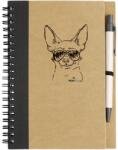 Kutya jó jegyzetfüzet Chihuahua, környezetbarát 14x18cm + toll, 60lap vonalas, natúr/fekete