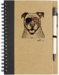 Kutya jó jegyzetfüzet Amerikai bulldog, környezetbarát 14x18cm + toll, 60lap vonalas, natúr/fekete