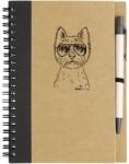 Kutya jó jegyzetfüzet West highland terrier, környezetbarát 14x18cm + toll, 60lap vonalas, natúr/fekete