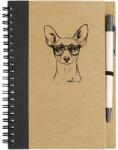 Kutya jó jegyzetfüzet Törpe pinscher, környezetbarát 14x18cm + toll, 60lap vonalas, natúr/fekete