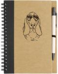Kutya jó jegyzetfüzet Basset hound, környezetbarát 14x18cm + toll, 60lap vonalas, natúr/fekete