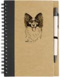 Kutya jó jegyzetfüzet Papillon, környezetbarát 14x18cm + toll, 60lap vonalas, natúr/fekete