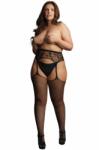 Le Désir Fishnet and lace garterbelt stockings - Black - OSX
