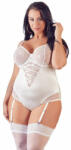 Cottelli Collection Plus size gyöngyház fehér body Suspenders, 90F/XL
