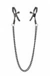 Blaze Deluxe - fém bimbócsipesz lánccal, BDSM kiegészítő (fekete) - szexshop