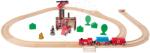 Eichhorn Cale ferată din lemn cu stație de pompieri Train Set Firestation Eichhorn cu tren 33 piese 295 cm lungimea șinelor de la 3 ani (EH6205)