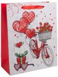 QX Pungă cadou cu model romantic, roșu - 18 x 23 cm (371330)