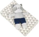BabyMatex Pătură de copii, gri, cu jucărie din pluș ursuleț, 75 x 100 cm Patura