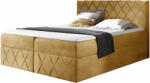 Wilsondo Mustársárga PAROS Lux ágyneműtartós kárpitozott boxspring ágy Méret: 160x200