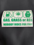  Autós Gas Grass Or Ass Matrica Dekor 18x12 Cm Zöld (dp-dekor7)