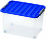 HEIDRUN Clipbox Átlátszó Tároló doboz 45L 52x36, 5x34cm gurulós, Clippes tetővel (1607)