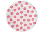 Amscan Pink Polka Dot pöttyös papírtányér 6 db-os 18cm (MLG156485)