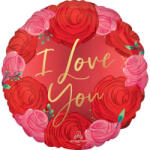 Amscan Anagram Balon folie rotund I LOVE YOU trandafiri 43 cm