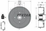 TEXTAR Tambur frana TEXTAR 94045000 (94045000)
