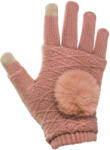 Hurtel Set Manusi Touchscreen 2 in 1, Winter Stripped Gloves, Roz