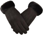Hurtel Manusi Touchscreen, Cu Blana, Winter Gloves, Negru