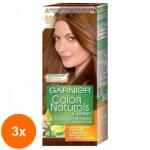 Garnier Color Naturals Set 3 x Vopsea de Par Permanenta cu Amoniac Garnier Color Naturals 6.41 Chihlimbar Dulce, 110 ml