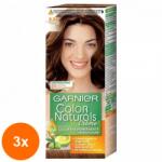Garnier Color Naturals Set 3 x Vopsea de Par Permanenta cu Amoniac Garnier Color Naturals 6.34 Ciocolata, 110 ml