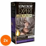LONCOLOR Set 2 x Vopsea de Par Permanenta fara Amoniac Loncolor Expert Oil Fusion 10.19 Blond Argintiu, 100 ml