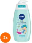 Nivea Baby Set 2 x Sampon de Par & Gel de Dus Mar Baieti Nivea Baby, 500 ml (ROC-2xMAG1015722TS)