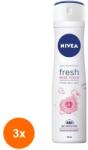 Nivea Set 3 x Deodorant Spray Nivea Fresh Rose Touch, 150 ml