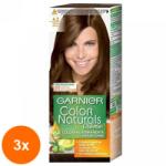 Garnier Color Naturals Set 3 x Vopsea de Par Permanenta cu Amoniac Garnier Color Naturals 4.3 Saten Auriu, 110 ml