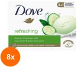 Dove Set 8 x Sapun Crema Dove Refreshing Cucumber, Castravete, 90 g