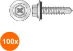 Index Set 100 x Surub Autoforant Cap Hex Saiba 16mm Otel Zincat-5.5x 22 (COR-100XX02015522S)