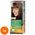 Garnier Color Naturals Set 3 x Vopsea de Par Permanenta cu Amoniac Garnier Color Naturals 6.25 Castaniu, 110 ml
