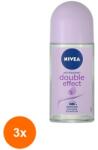Nivea Set 3 x Deodorant Roll-On Double Efect Nivea Deo 50ml