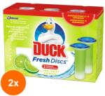 DUCK Set 4 x Rezerva cu Gel pentru Vasul Toaletei Duck Fresh Disc Twin Lime, Lamaie, 36 ml (ROC-2xJWMAN00121)