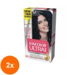 LONCOLOR Set 2 x Vopsea de Par Permanenta Loncolor Ultra Max 1.2 Negru Albastru, 200 ml