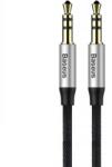 Baseus Audió kábel, 2 x 3, 5 mm jack, 100 cm, cipőfűző minta, Baseus Yiven M30, fekete/ezüst (CAM30-BS1) - tok-shop