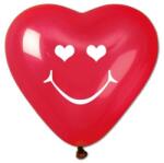  Léggömb 40cm-es 10db/csomag szív alakú smiley piros (CRS17-45SZIVSMILEY)
