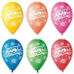  Léggömb 30cm-es 10db/csomag Happy Birthday felirattal tüzijáték (11-PRINTHBTUZIJAT)
