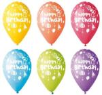  Léggömb 30cm-es 10db/csomag Happy Birthday felirattal bohócos (11-PRINTHBBOHOC)
