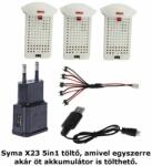 SYMA X23-X23W-21-Charger 5-1 töltő szett + 3 db akkumulátor fehér - alamadar