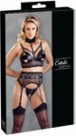 Cottelli Collection Bondage - csipke fehérnemű szett bilinccsel (fekete) (22133461031) - shop