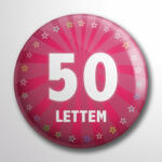 Partikellékek kitűző Kitűző 50. születésnapra pink színben
