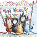 Ambiente Cats Birthday papírszalvéta 33x33cm, 20db-os - szep-otthon